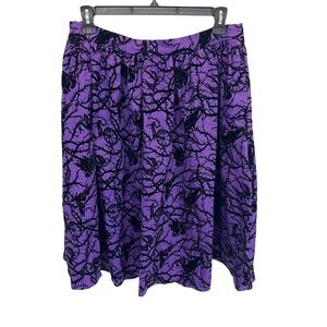 NEW Disney Maleficent Thorns Midi Skirt Purple Black Flocked Raven Cosplay - 2X